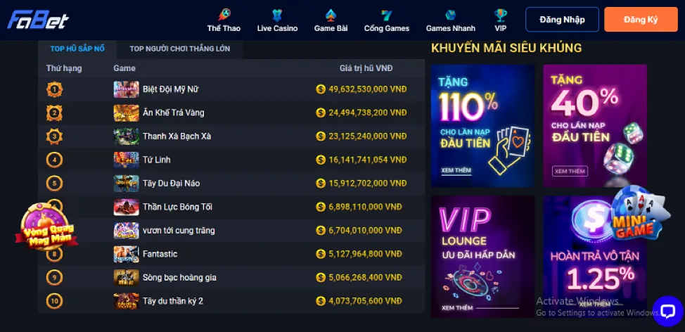 Các loại game hot nhất tại 39win